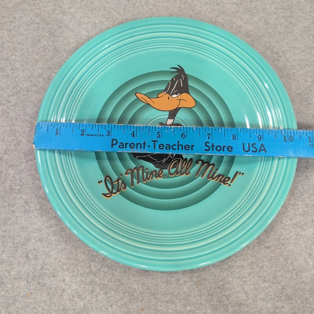 Homer Laughlin Fiesta Daffy Duck Dinner Plate Warner Bros Studio 1994 Turquoise - Picture 5 of 5